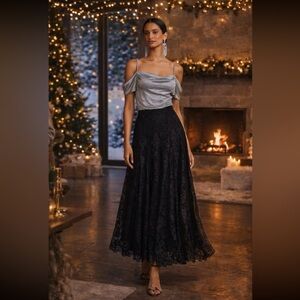 NWT Anthropologie Lurex Cowl Neck Off The Shoulder Top  XS.